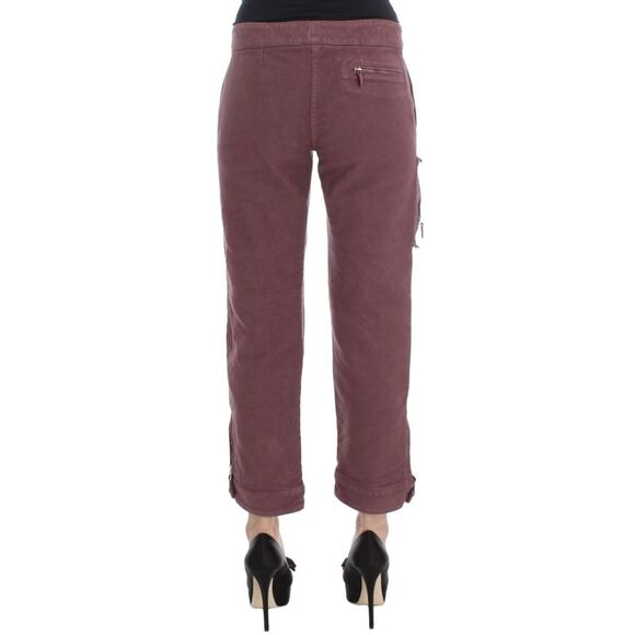 Ermanno Scervino Cropped Cargo Pants Women Bordeaux Jeans & Pants - Picture 3 of 6